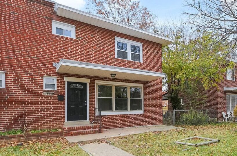 Brick exterior of townhome at 5604 Biddison Ave.
