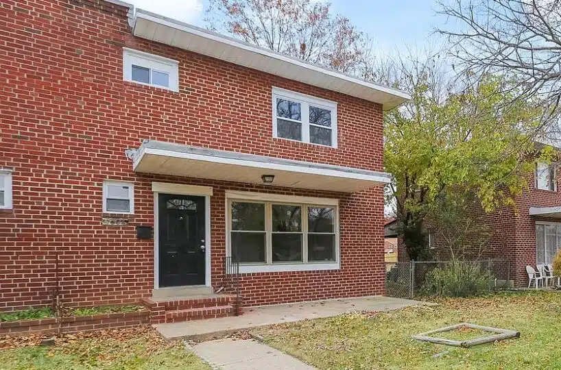 Brick exterior of townhome at 5604 Biddison Ave.