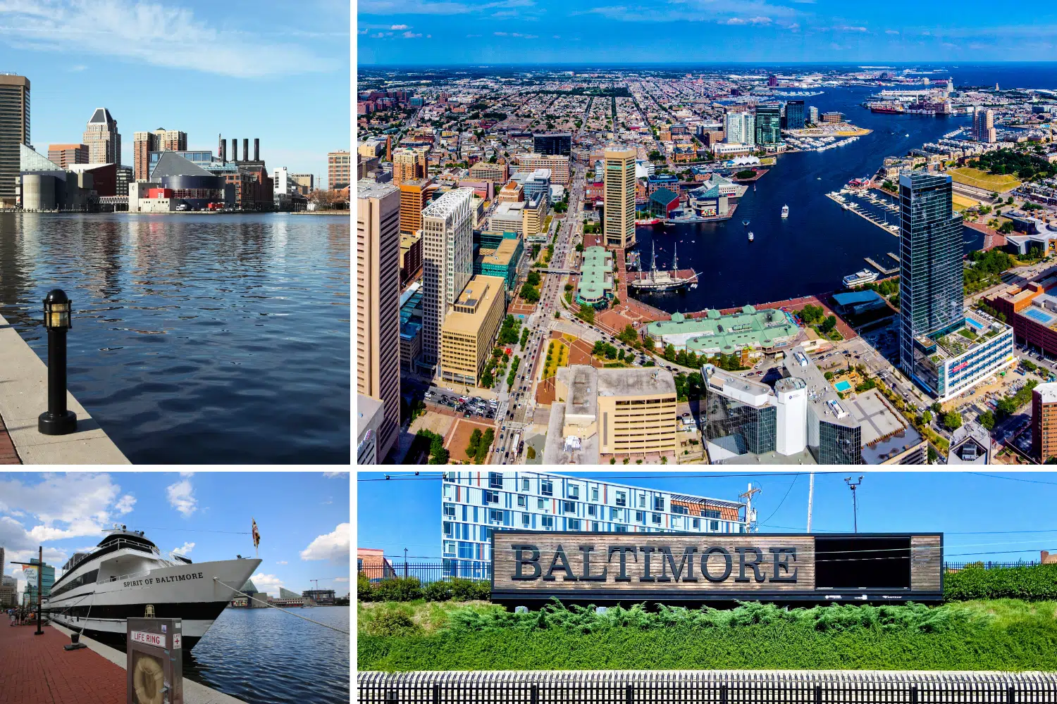 For different views of Baltimore City, including Inner Harbor and the Spirit of Baltimore ship.