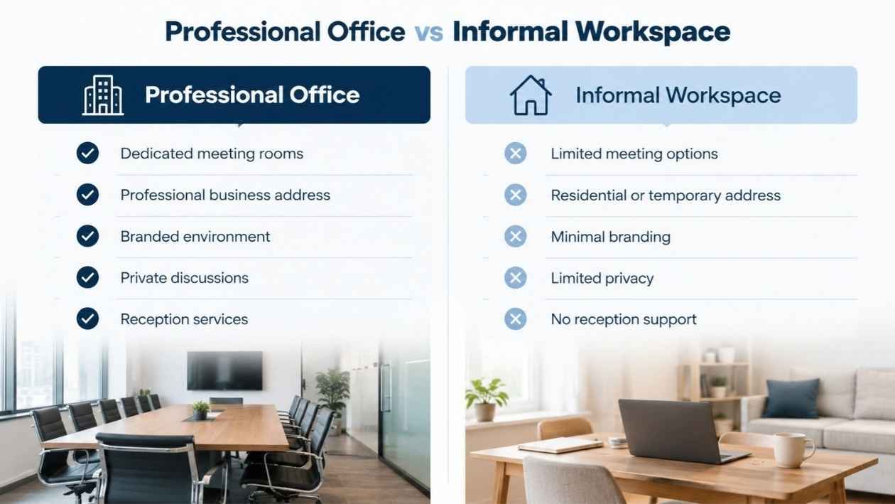 Professional office vs Informal workspace